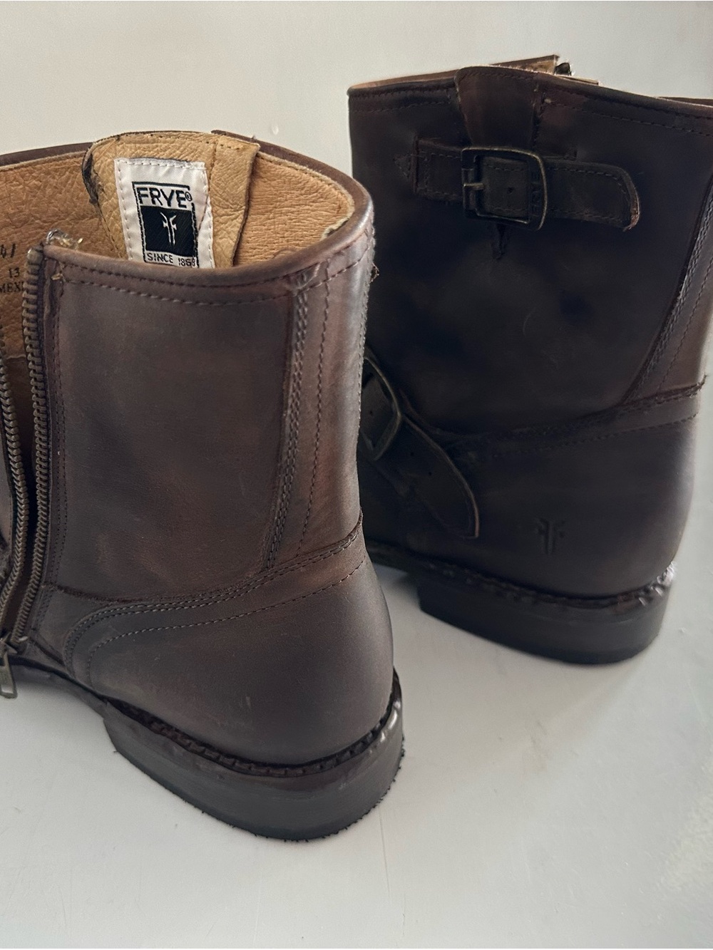 Frye Dark Brown Leather Engineer Side-Zip Harness Boots - Picture 5 of 7